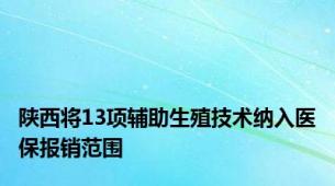 陕西将13项辅助生殖技术纳入医保报销范围