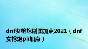 dnf女枪炮刷图加点2021（dnf女枪炮pk加点）