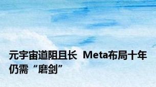 元宇宙道阻且长  Meta布局十年仍需“磨剑”