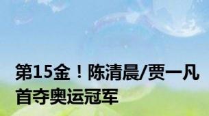 第15金！陈清晨/贾一凡首夺奥运冠军