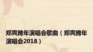 郑爽跨年演唱会歌曲（郑爽跨年演唱会2018）