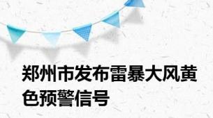 郑州市发布雷暴大风黄色预警信号