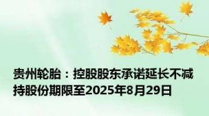 贵州轮胎：控股股东承诺延长不减持股份期限至2025年8月29日