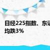 日经225指数、东证指数均跌3%