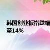 韩国创业板指跌幅扩大至14%