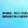 神马股份：拟以1.5亿至2亿元回购股份用于减少注册资本