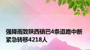 强降雨致陕西镇巴4条道路中断 紧急转移4218人