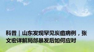 科普｜山东发现罕见炭疽病例，张文宏详解局部暴发后如何应对