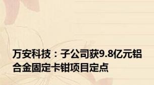 万安科技：子公司获9.8亿元铝合金固定卡钳项目定点