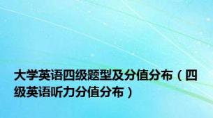 大学英语四级题型及分值分布（四级英语听力分值分布）