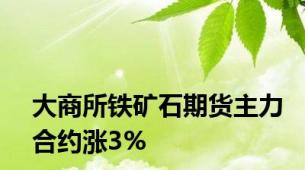 大商所铁矿石期货主力合约涨3%