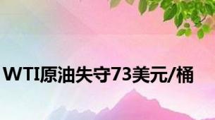 WTI原油失守73美元/桶