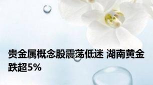 贵金属概念股震荡低迷 湖南黄金跌超5%