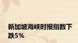 新加坡海峡时报指数下跌5%