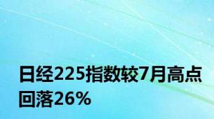 日经225指数较7月高点回落26%