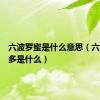 六波罗蜜是什么意思（六波罗蜜多是什么）