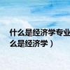 什么是经济学专业（什么是经济学）