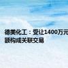 德美化工：受让1400万元基金份额构成关联交易