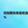 恒指期货夜盘收涨0.23%