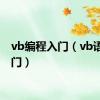 vb编程入门（vb语言入门）