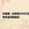 贝斯美：拟使用5000万至1亿自有资金回购股份