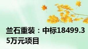 兰石重装：中标18499.35万元项目