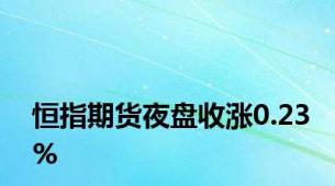 恒指期货夜盘收涨0.23%