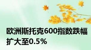 欧洲斯托克600指数跌幅扩大至0.5%