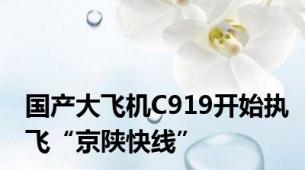 国产大飞机C919开始执飞“京陕快线”