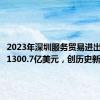 2023年深圳服务贸易进出口总额1300.7亿美元，创历史新高