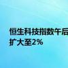 恒生科技指数午后涨幅扩大至2%