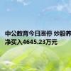 中公教育今日涨停 炒股养家席位净买入4645.23万元