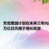 索尼集团计划在未来三年内斥资1.8万亿日元用于增长投资