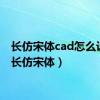 长仿宋体cad怎么设置（长仿宋体）