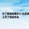 为了展现耐寒实力 比亚迪在雪山上开了场发布会