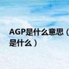 AGP是什么意思（agp是什么）