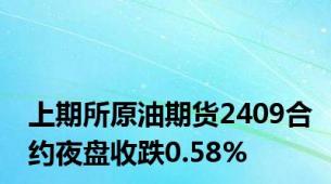 上期所原油期货2409合约夜盘收跌0.58%