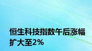 恒生科技指数午后涨幅扩大至2%