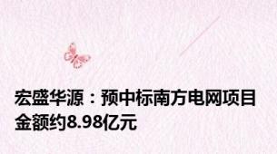 宏盛华源：预中标南方电网项目 金额约8.98亿元