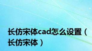 长仿宋体cad怎么设置（长仿宋体）