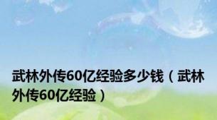 武林外传60亿经验多少钱（武林外传60亿经验）