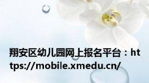 翔安区幼儿园网上报名平台：https://mobile.xmedu.cn/