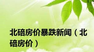 北碚房价暴跌新闻（北碚房价）