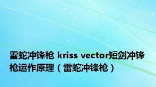 雷蛇冲锋枪 kriss vector短剑冲锋枪运作原理（雷蛇冲锋枪）