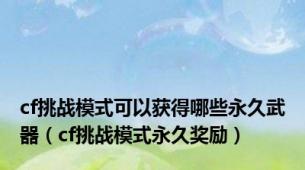 cf挑战模式可以获得哪些永久武器（cf挑战模式永久奖励）