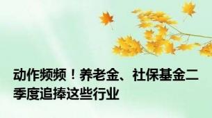 动作频频！养老金、社保基金二季度追捧这些行业