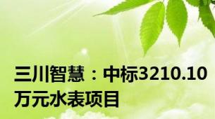 三川智慧：中标3210.10万元水表项目