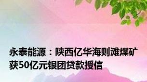 永泰能源：陕西亿华海则滩煤矿获50亿元银团贷款授信