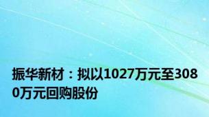 振华新材：拟以1027万元至3080万元回购股份