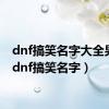 dnf搞笑名字大全男生（dnf搞笑名字）